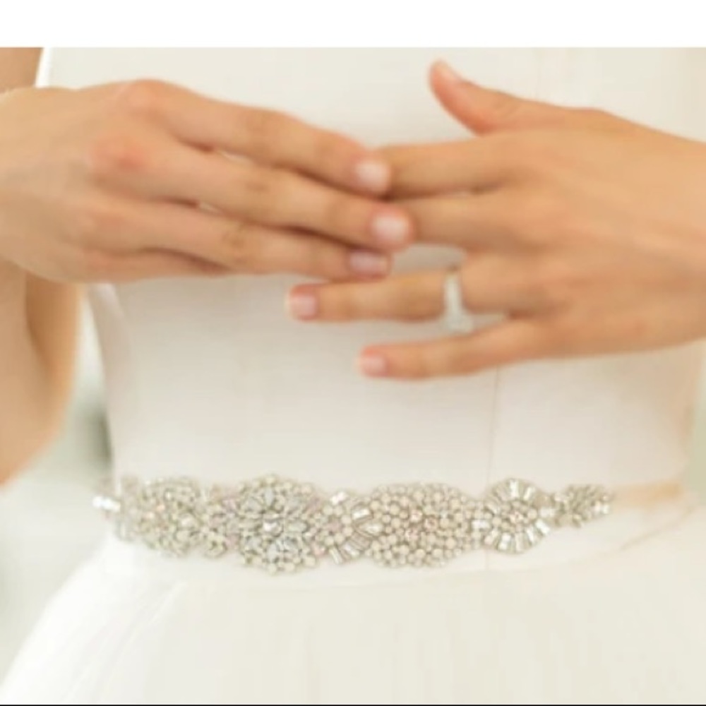 Crystal Alena Sash by Camilla Christine Ivory. Worn once